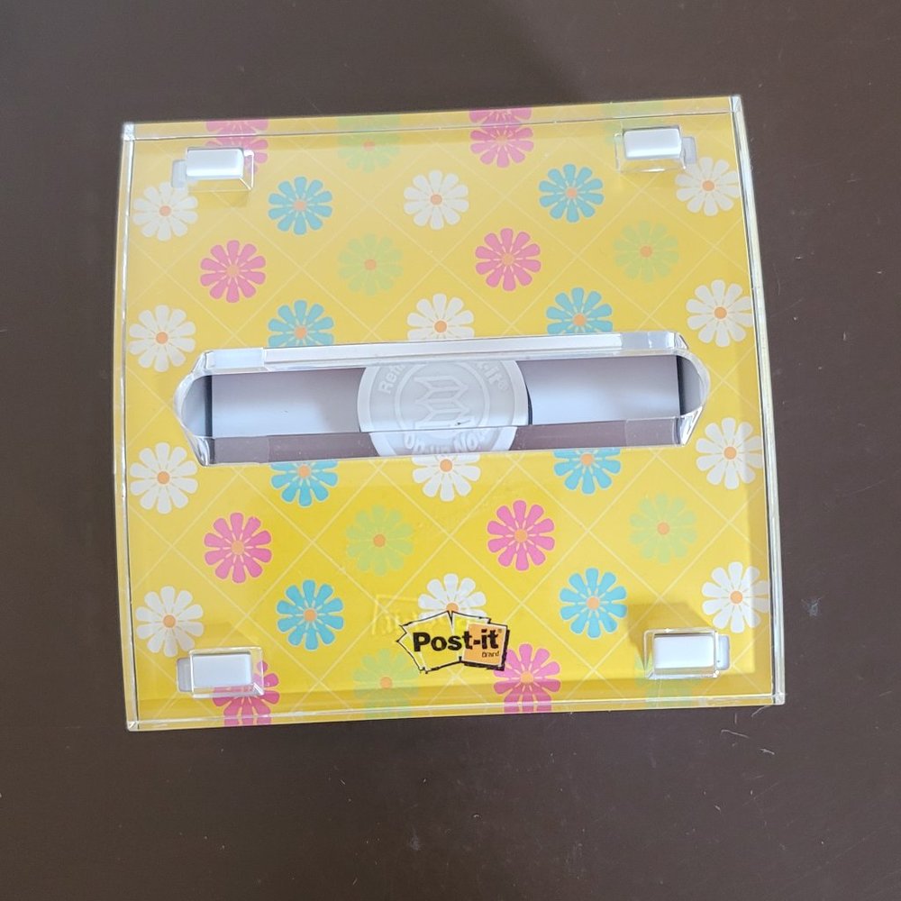 Sticky Note Holder PopUp Dispenser Yellow, Blue, Green, White, Pink Floral Swirl